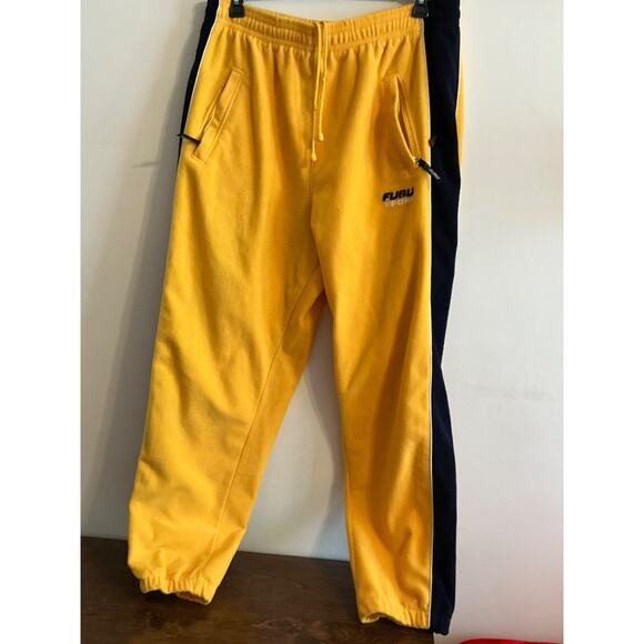Vintage FUBU since 1992 the collection Sweatpants yellow black XL - Picture 1 of 12